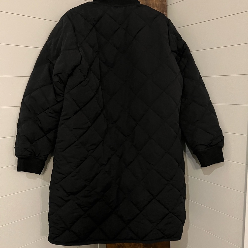 Frank & Oak Skyline Reversible Long Bomber in Black - Picture 6 of 8